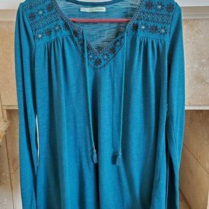 Teal maurices peasant blouse